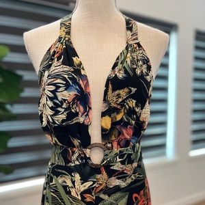 New Tropic trim tie black jumpsuit.